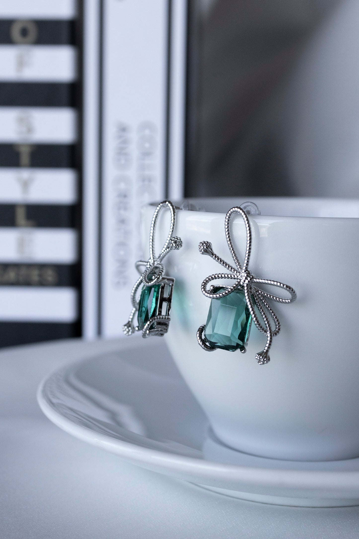 Green Bow Earrings
