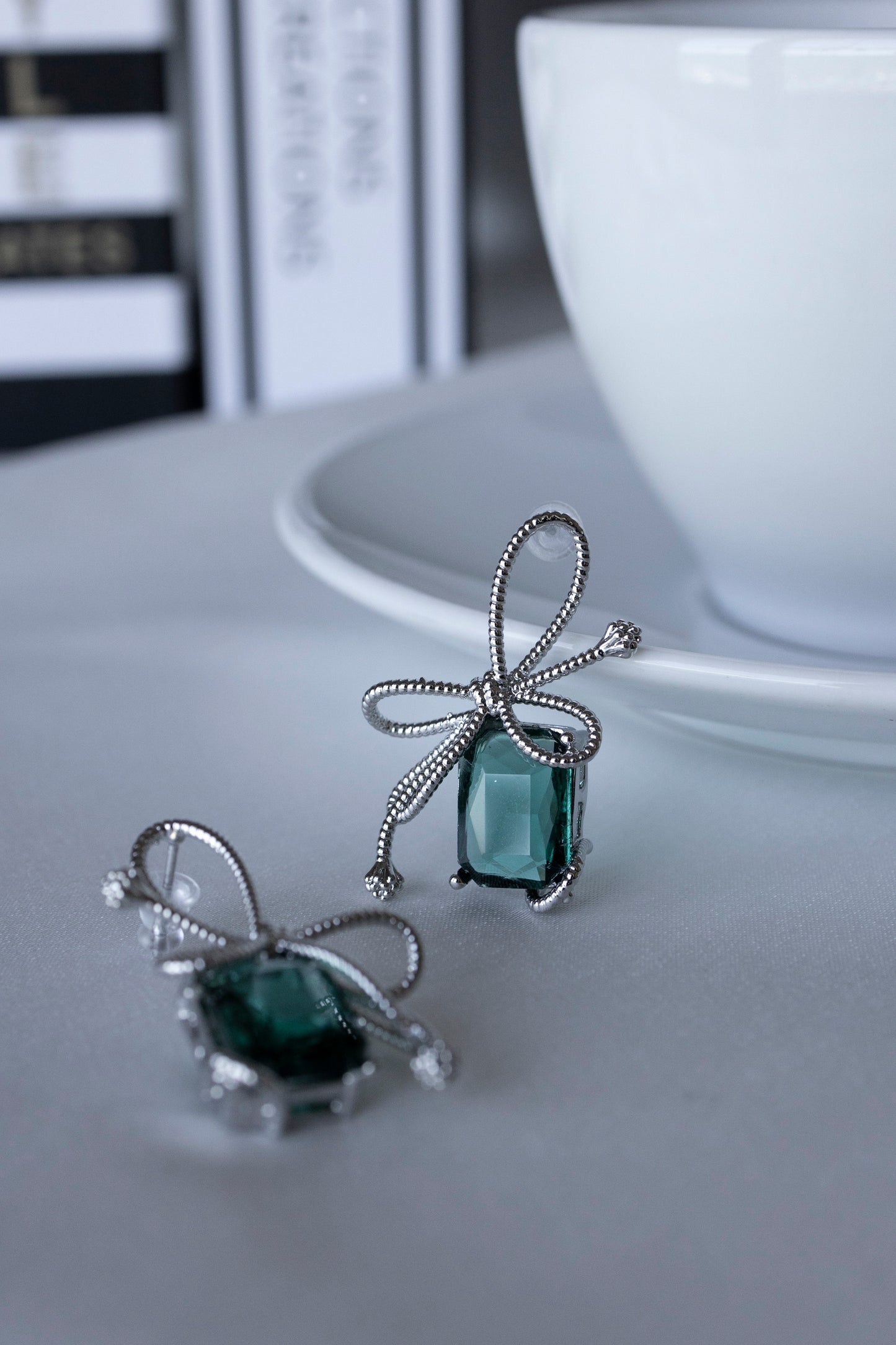 Green Bow Earrings