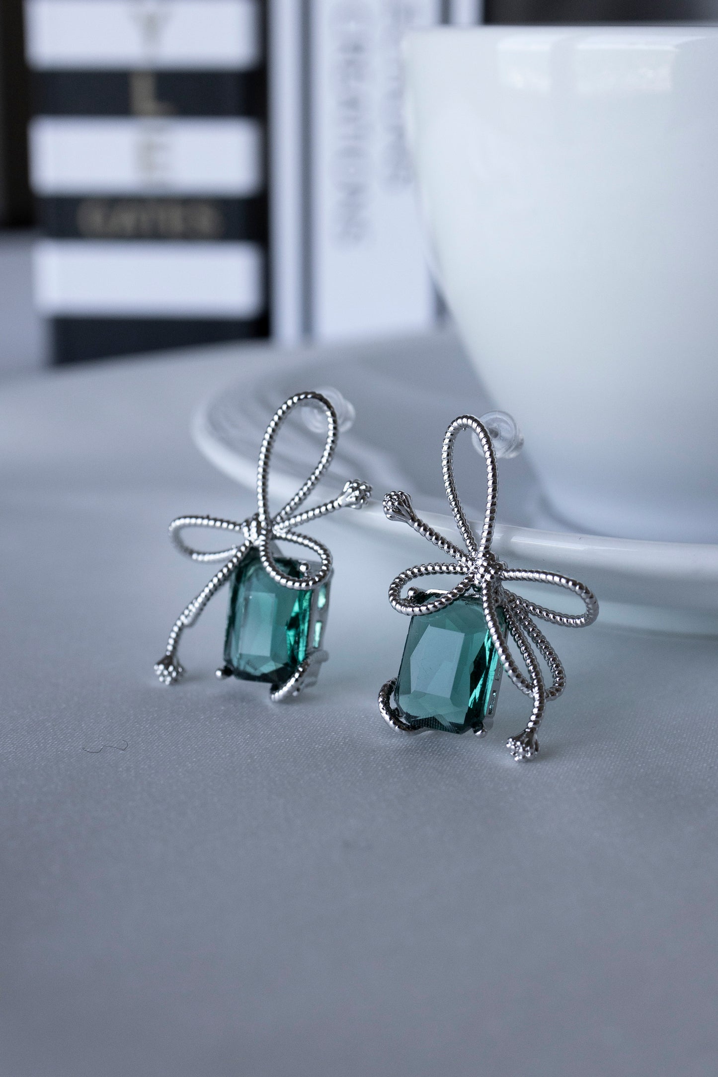 Green Bow Earrings