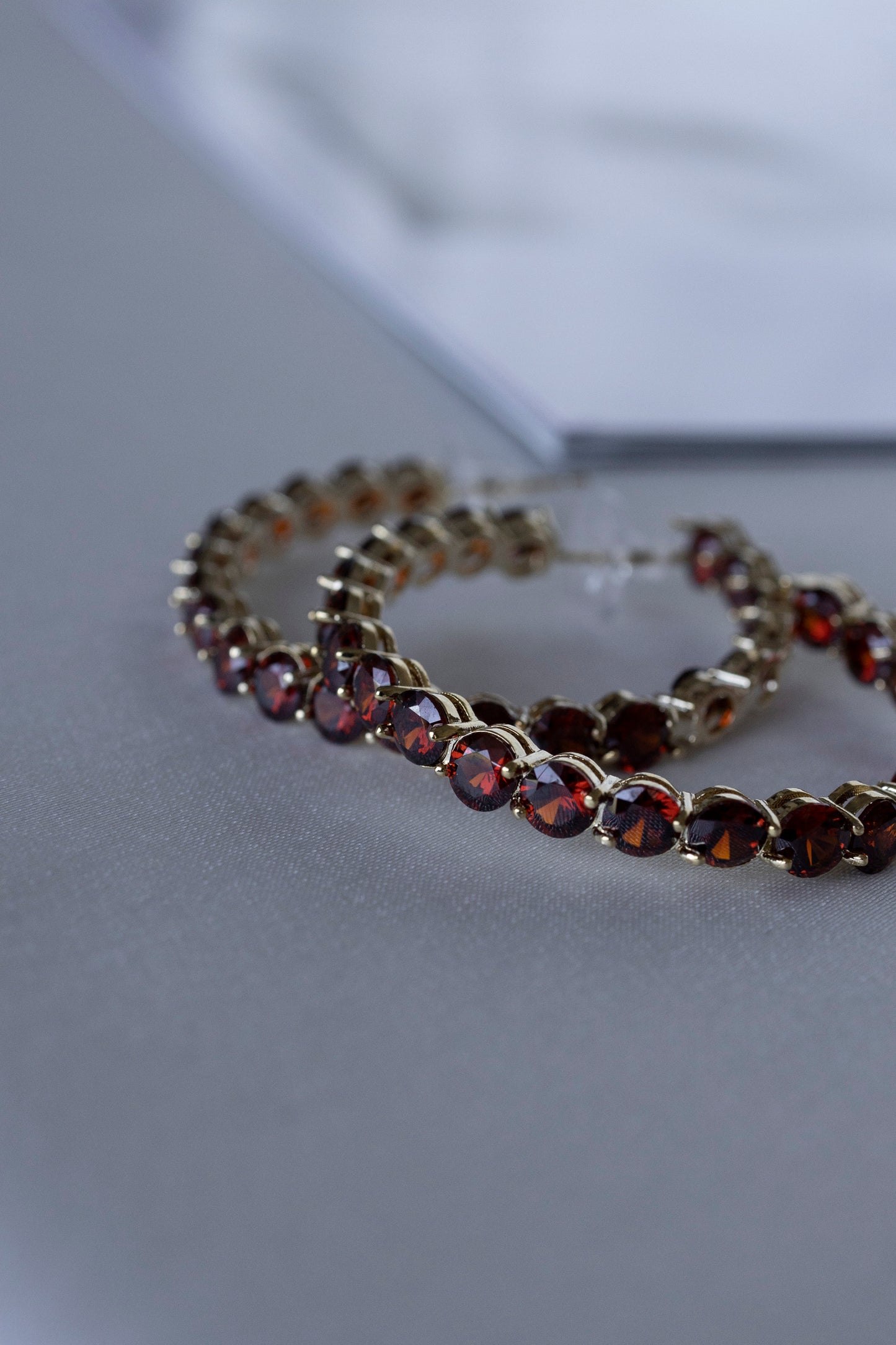 Ruby Circle Hoops