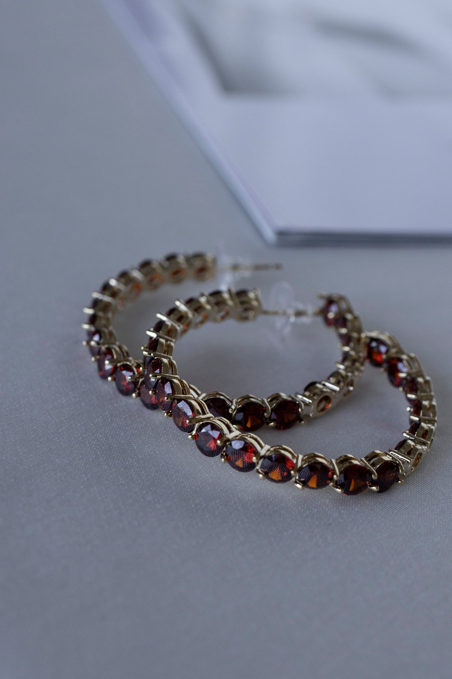 Ruby Circle Hoops