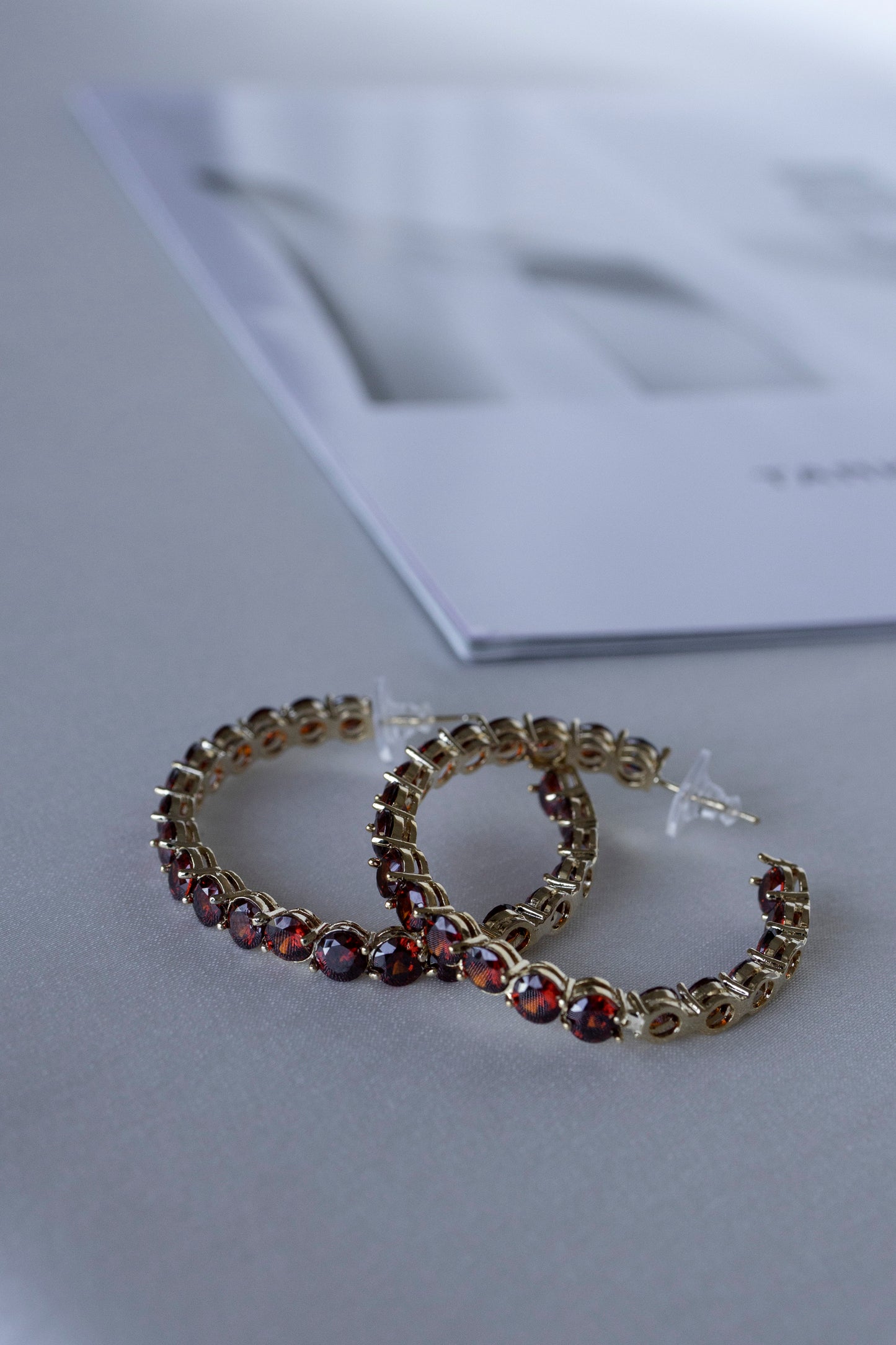 Ruby Circle Hoops