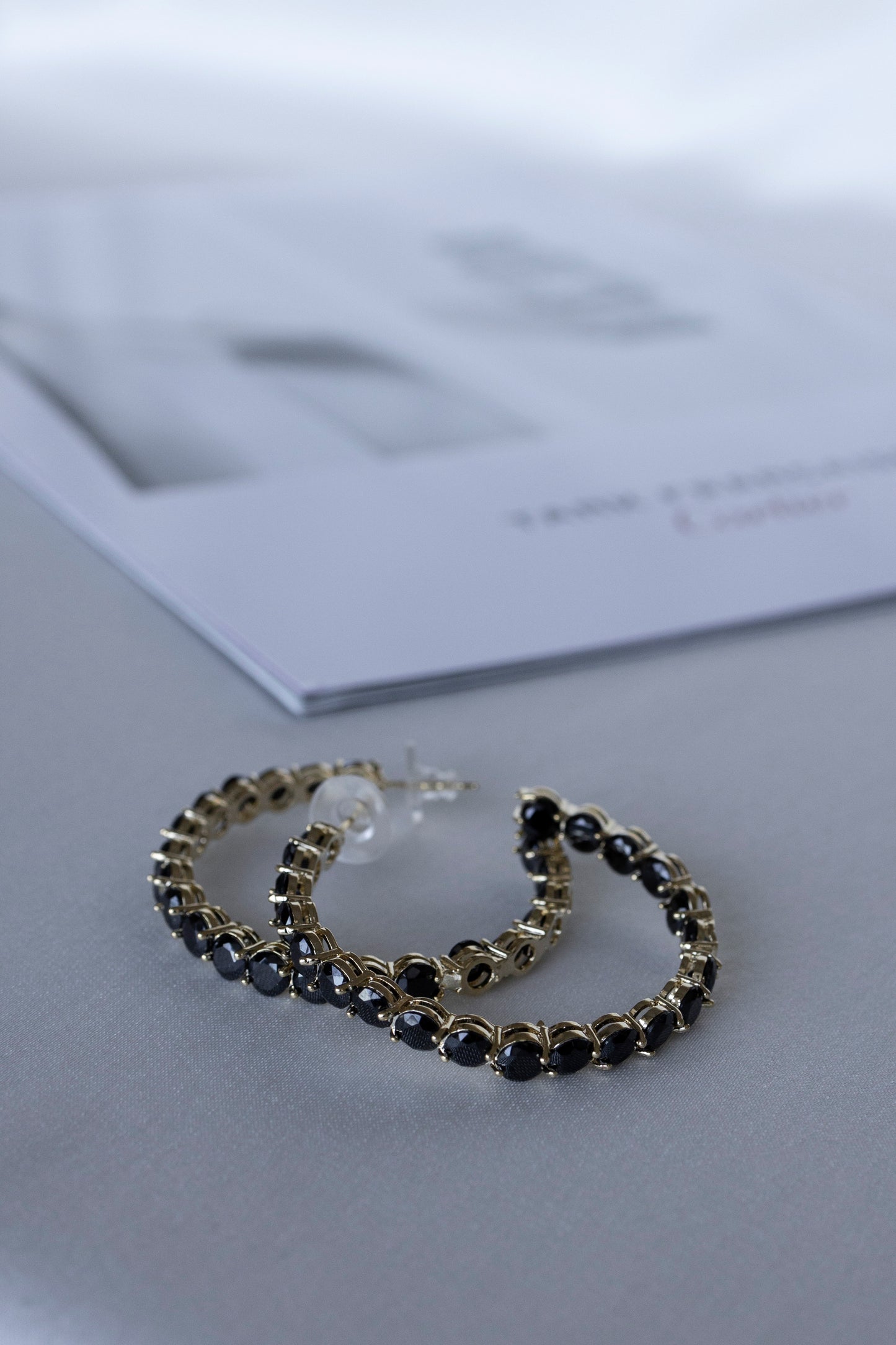 Black Circle Hoops