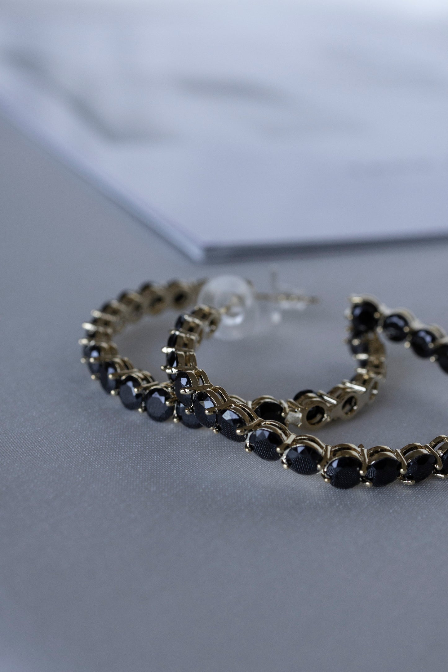 Black Circle Hoops
