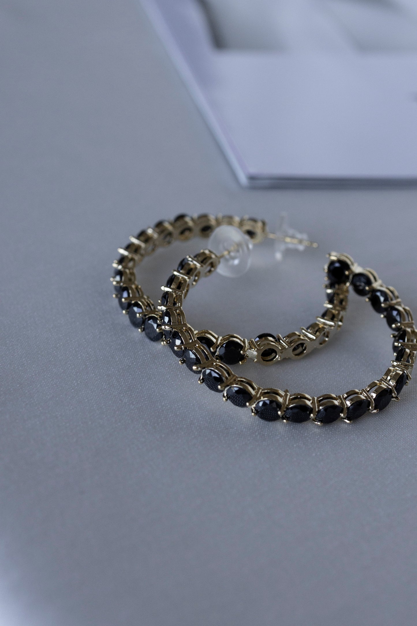 Black Circle Hoops