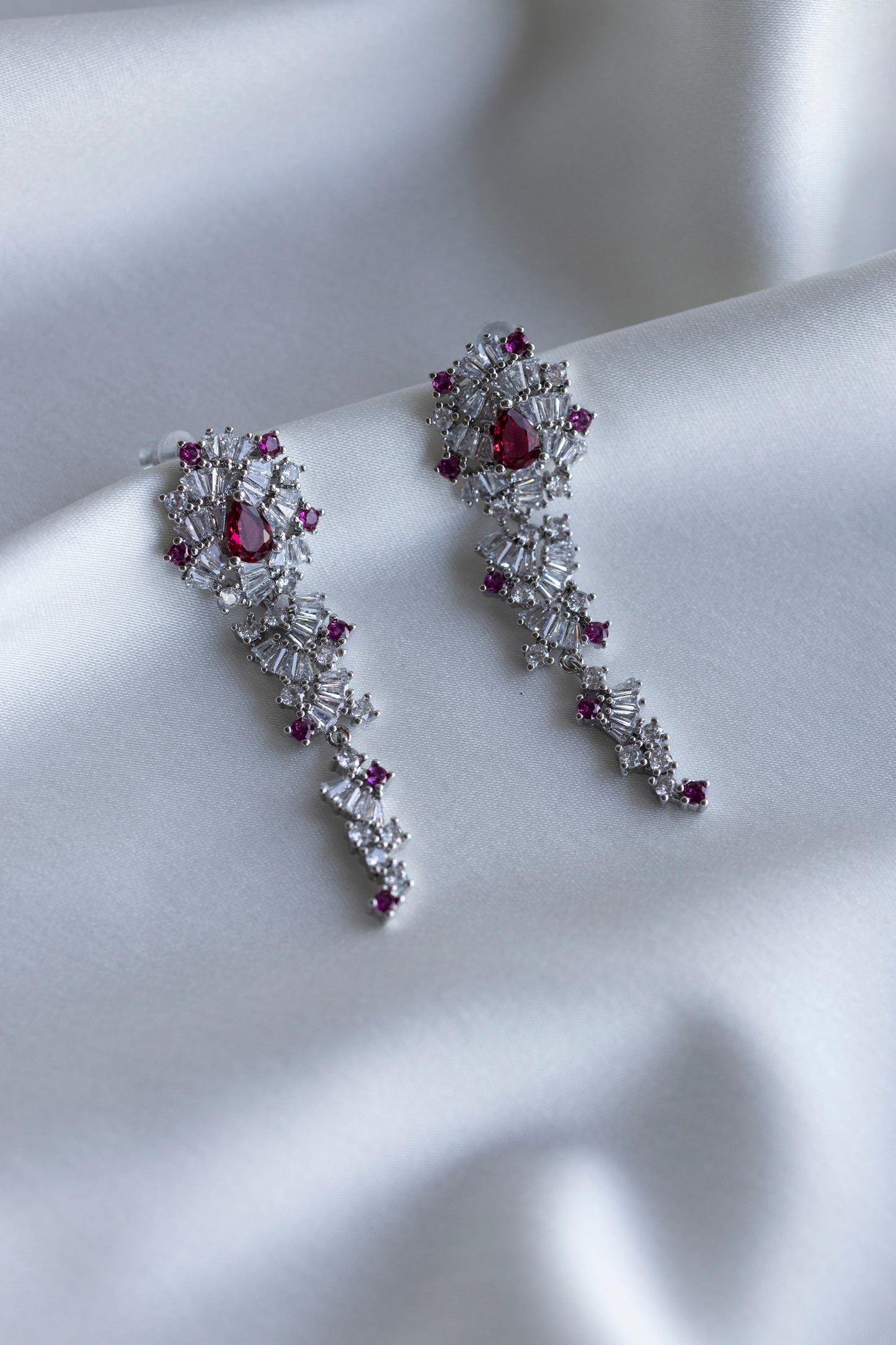 Ruby Zirconia Dangles