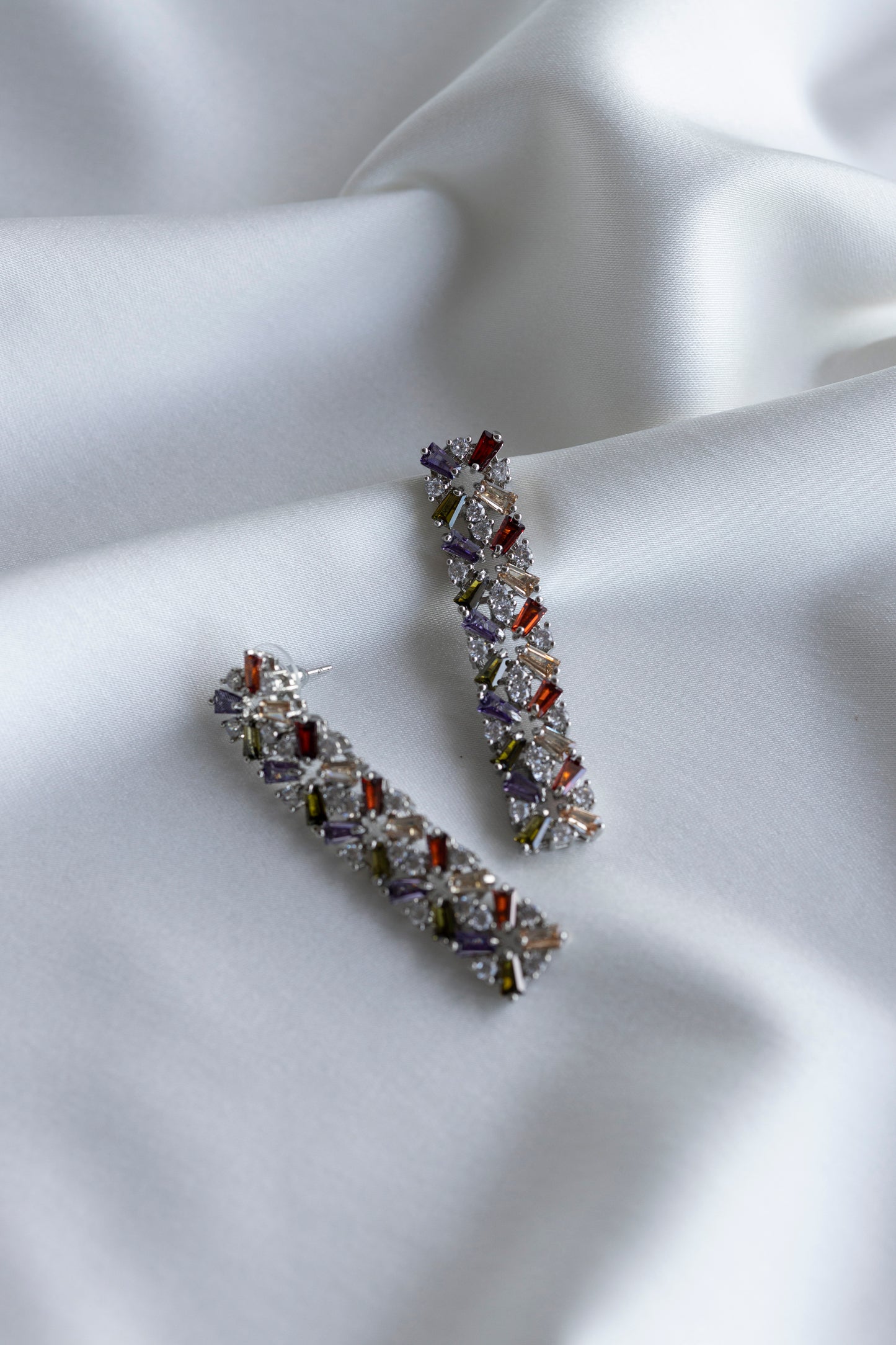 Vertical Silver Earrings