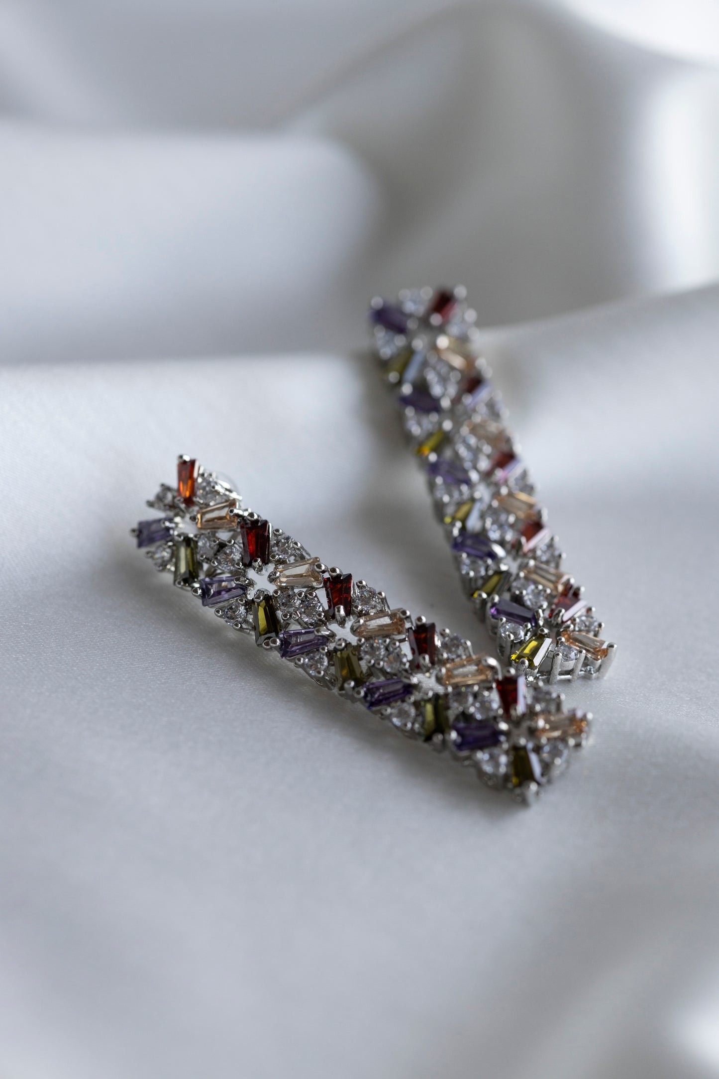 Vertical Silver Earrings