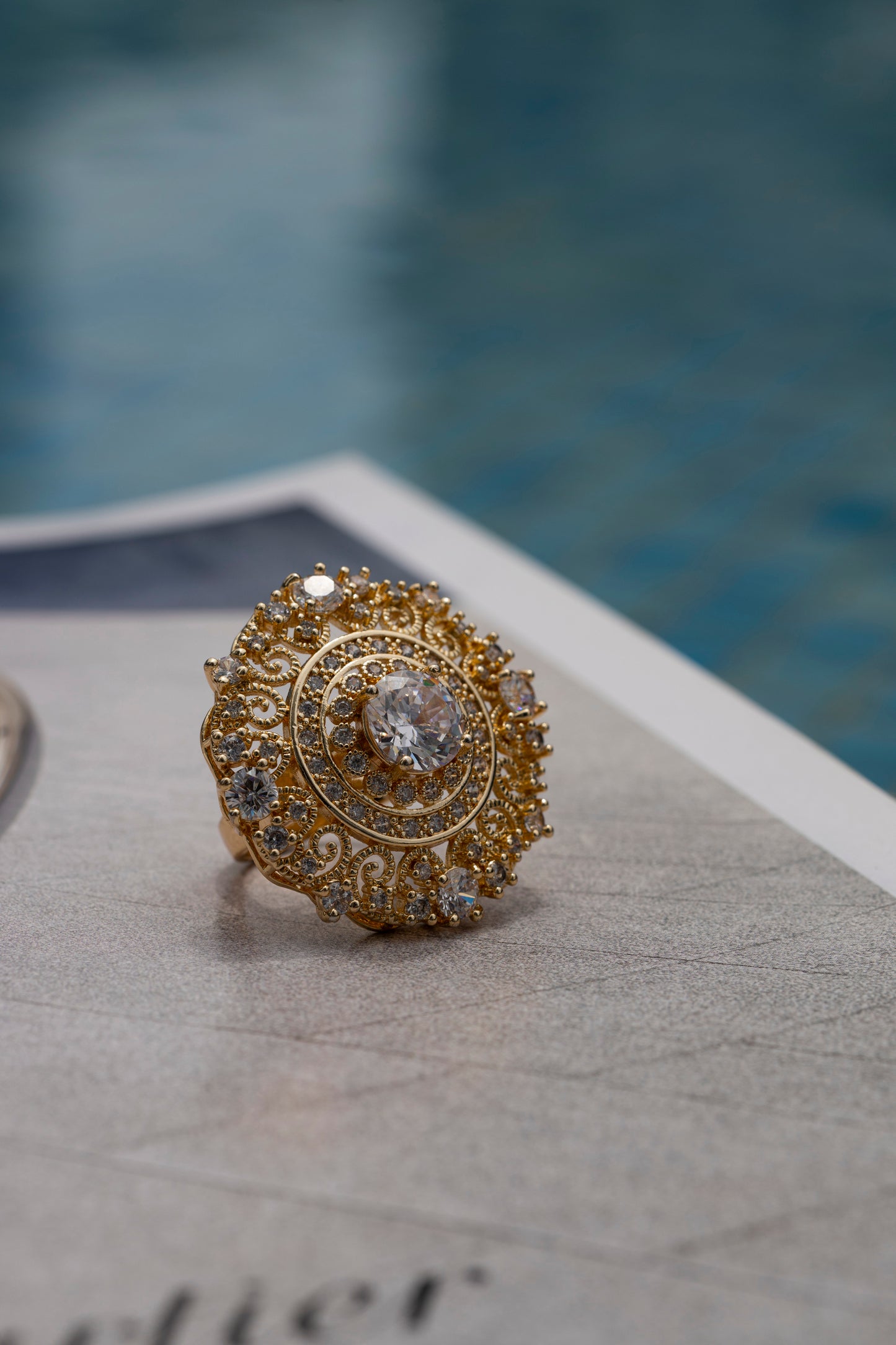 Clear Spiral Ring