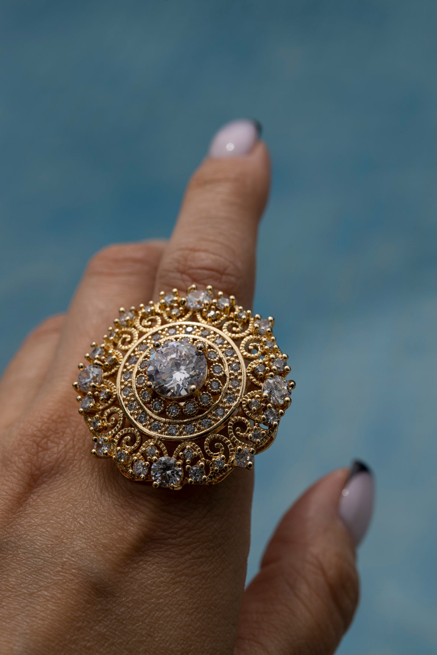 Clear Spiral Ring