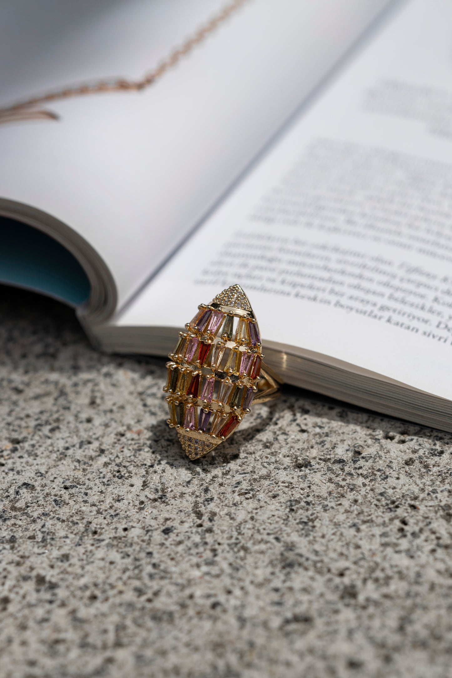Multicolor Oval Ring