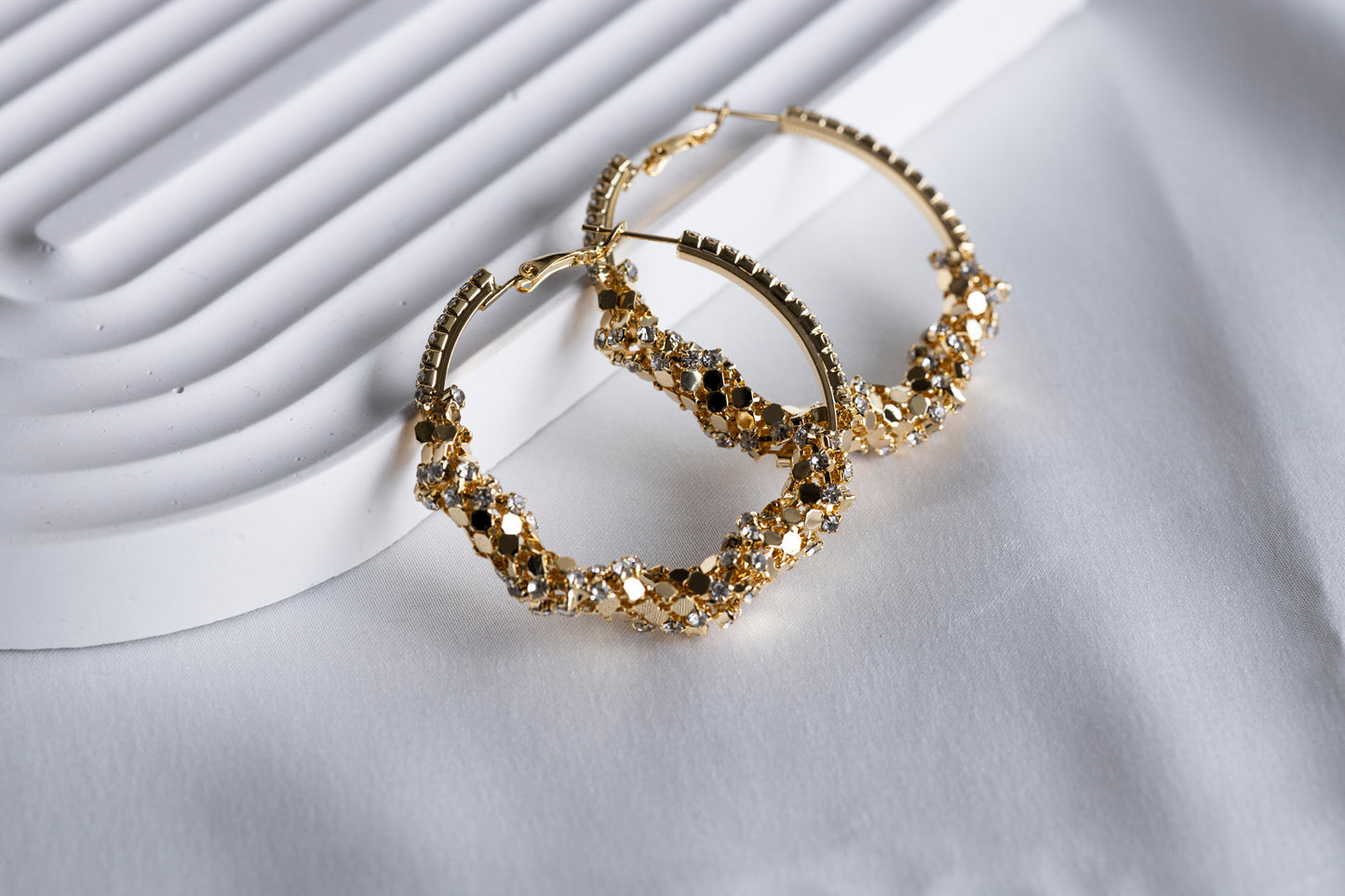 Gold Sequin Hoops