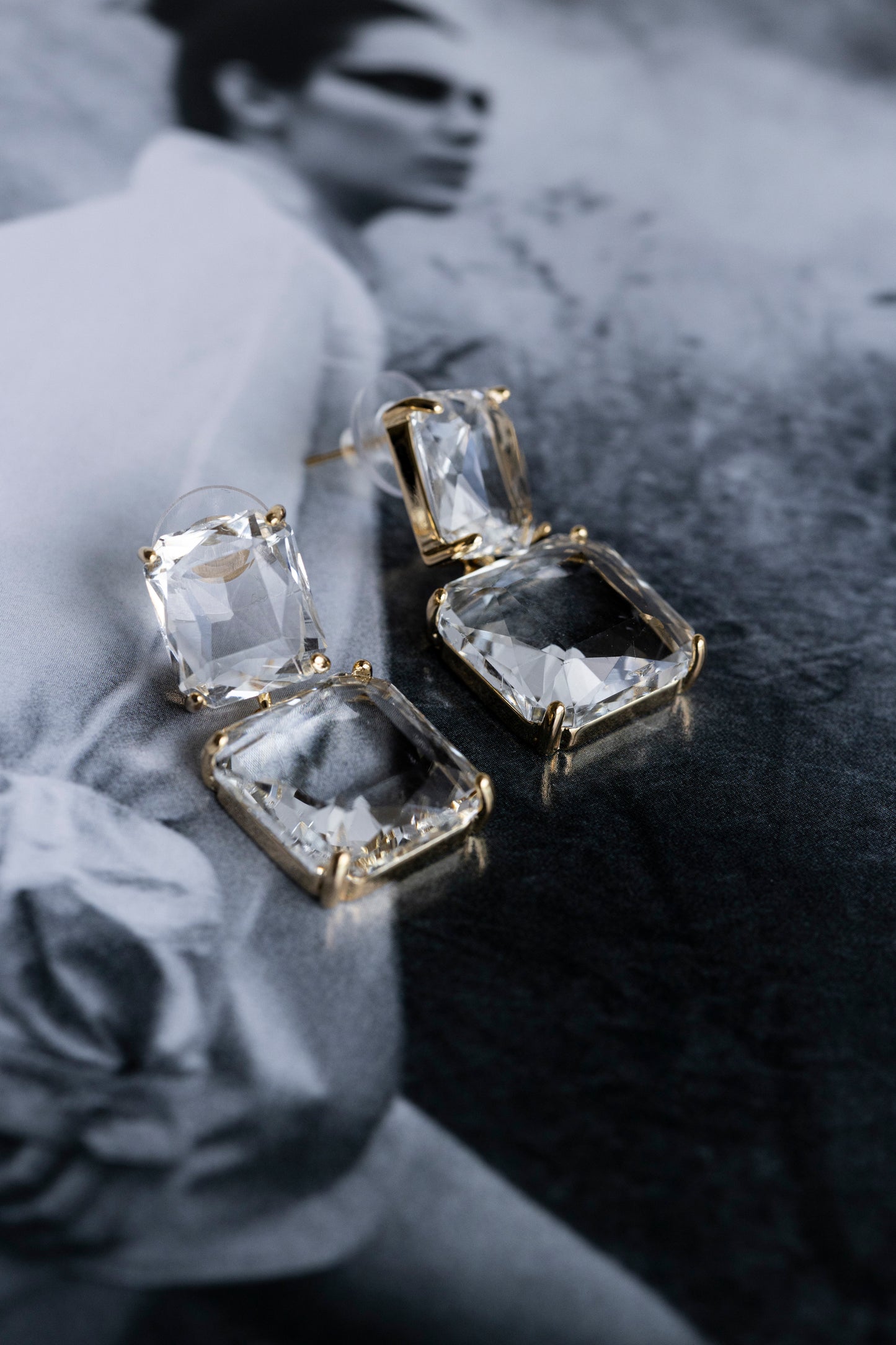 Clear Square Earrings