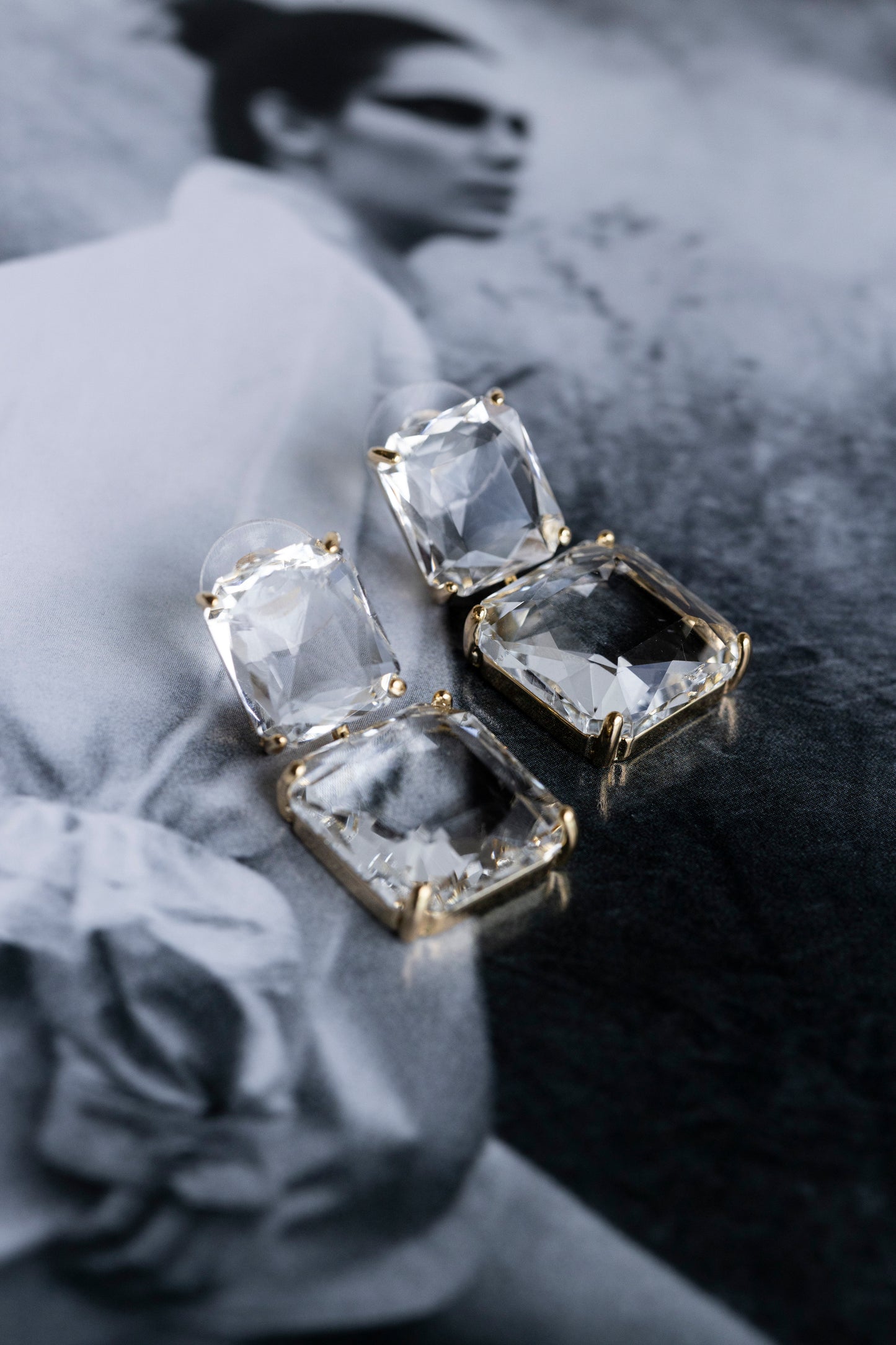 Clear Square Earrings