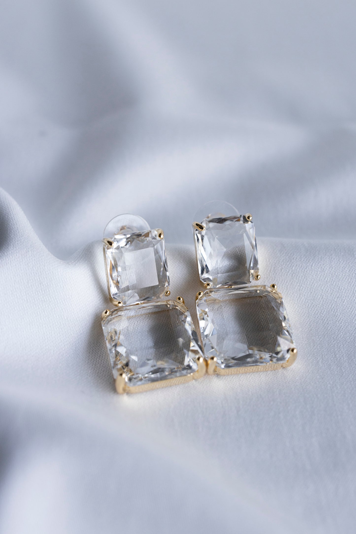 Clear Square Earrings