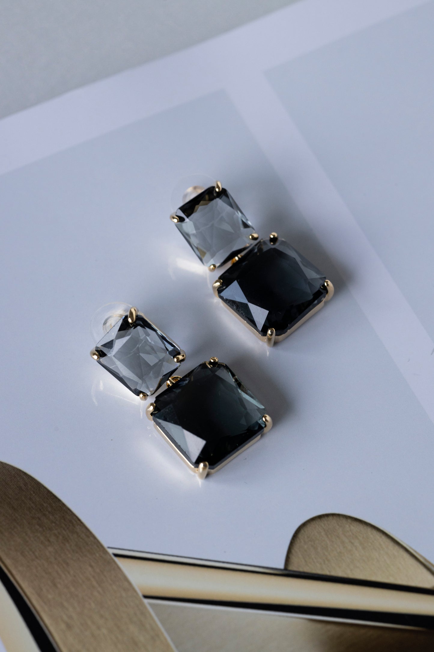 Black Square Earrings