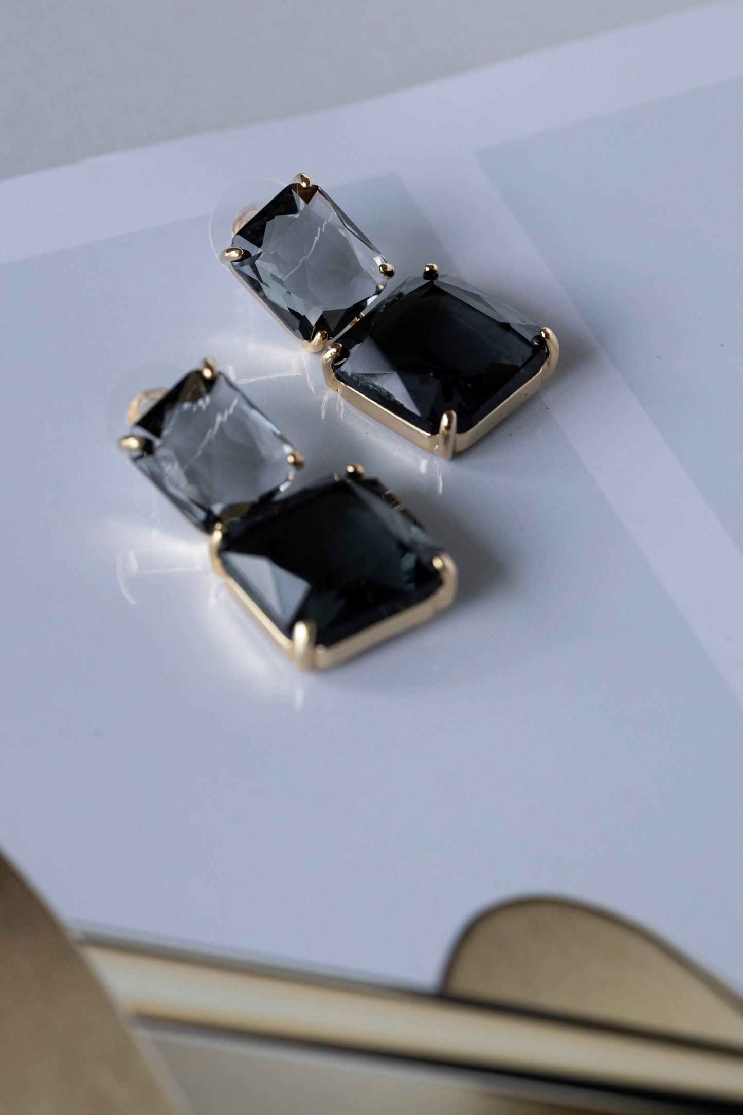 Black Square Earrings