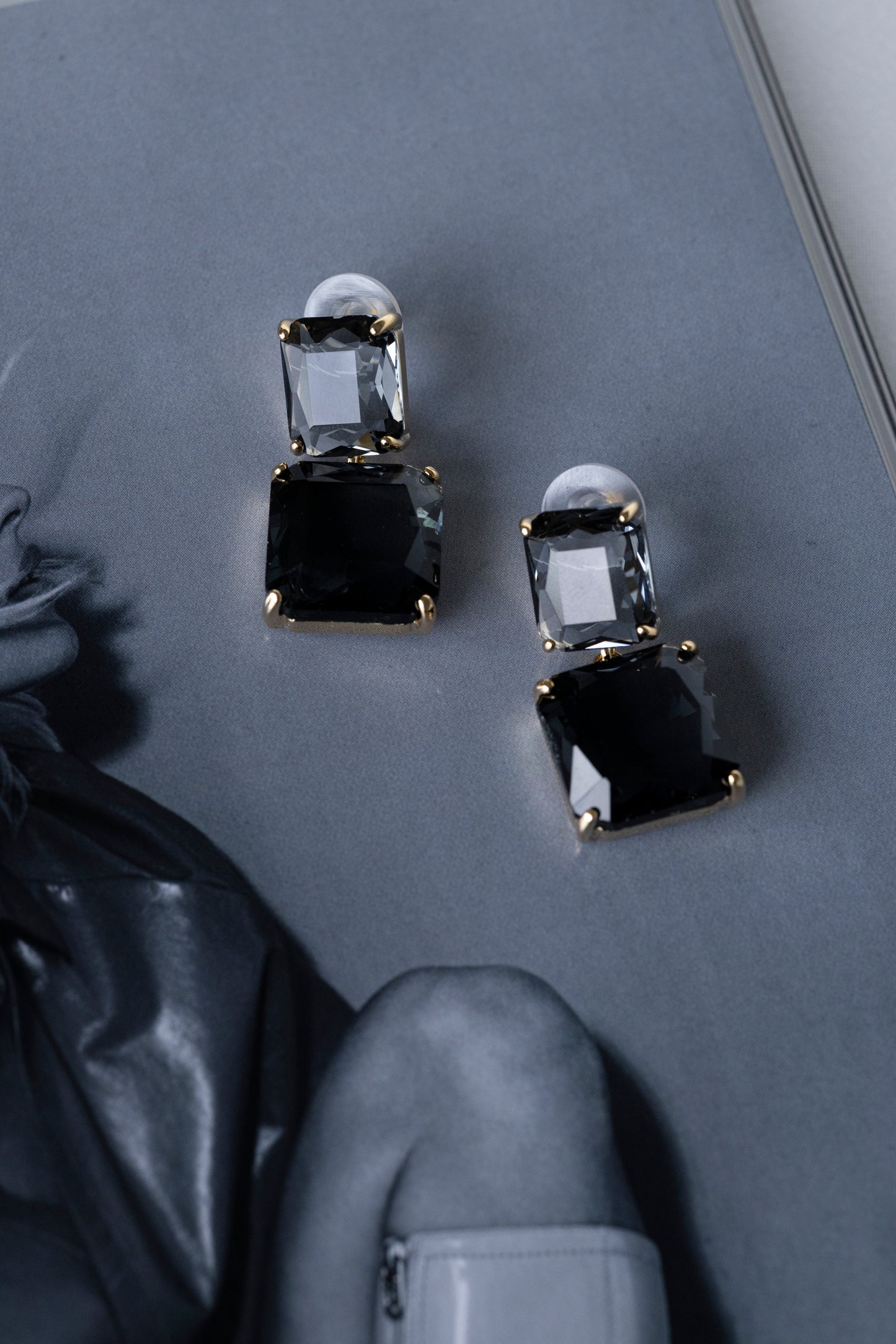 Black Square Earrings