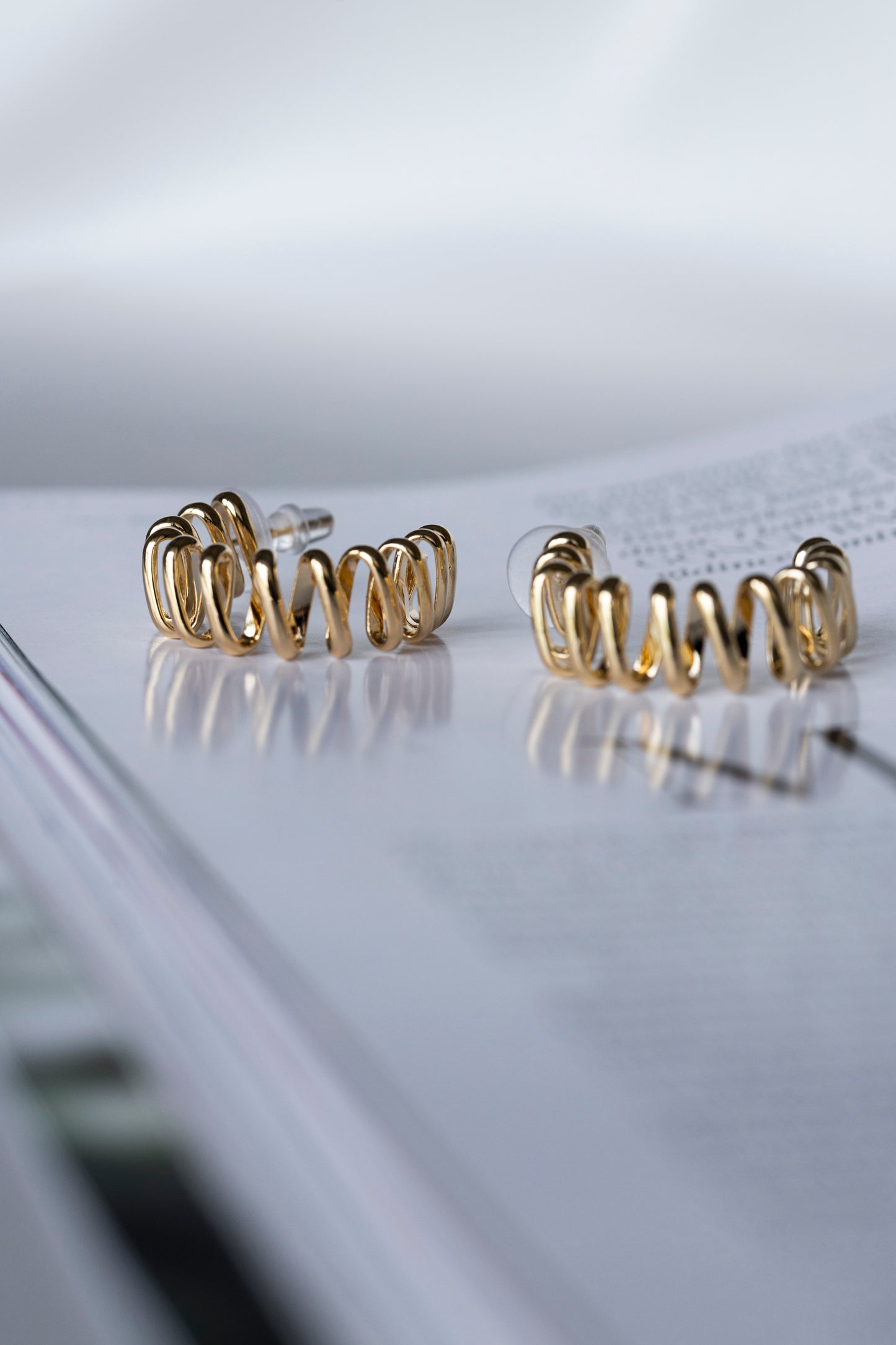 Gold Spiral Hoops