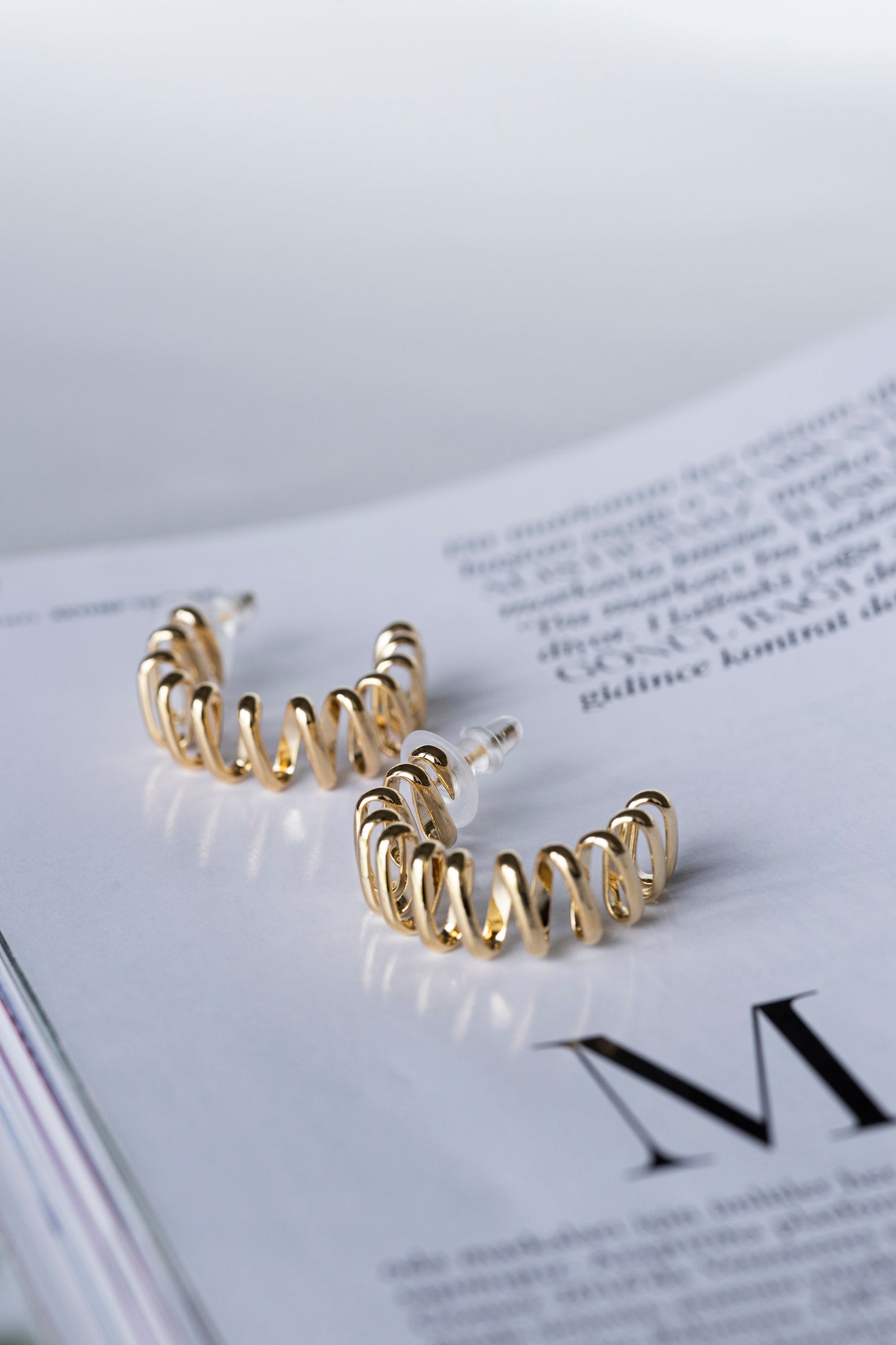 Gold Spiral Hoops