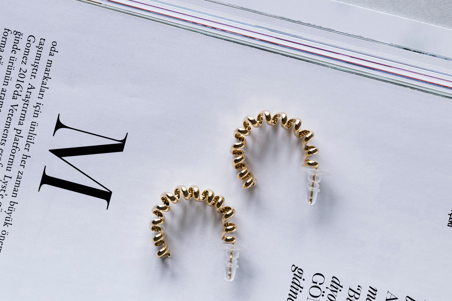 Gold Spiral Hoops