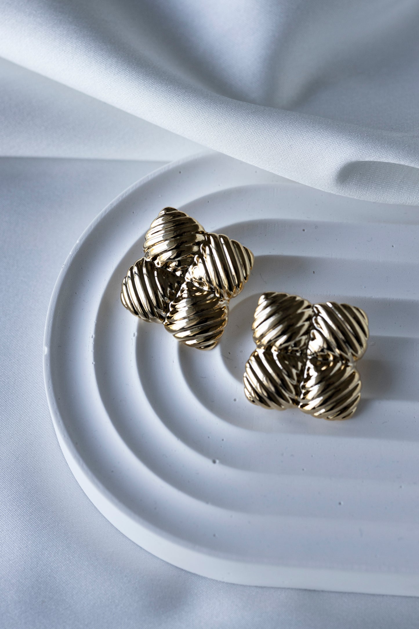 Gold Button Earrings