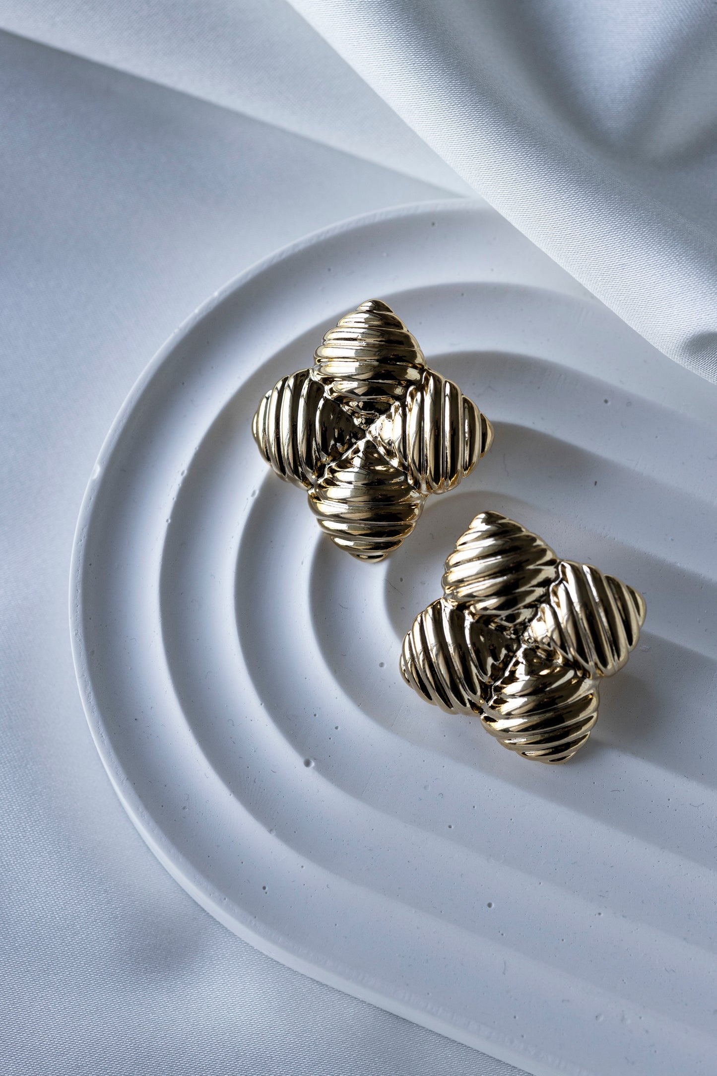 Gold Button Earrings