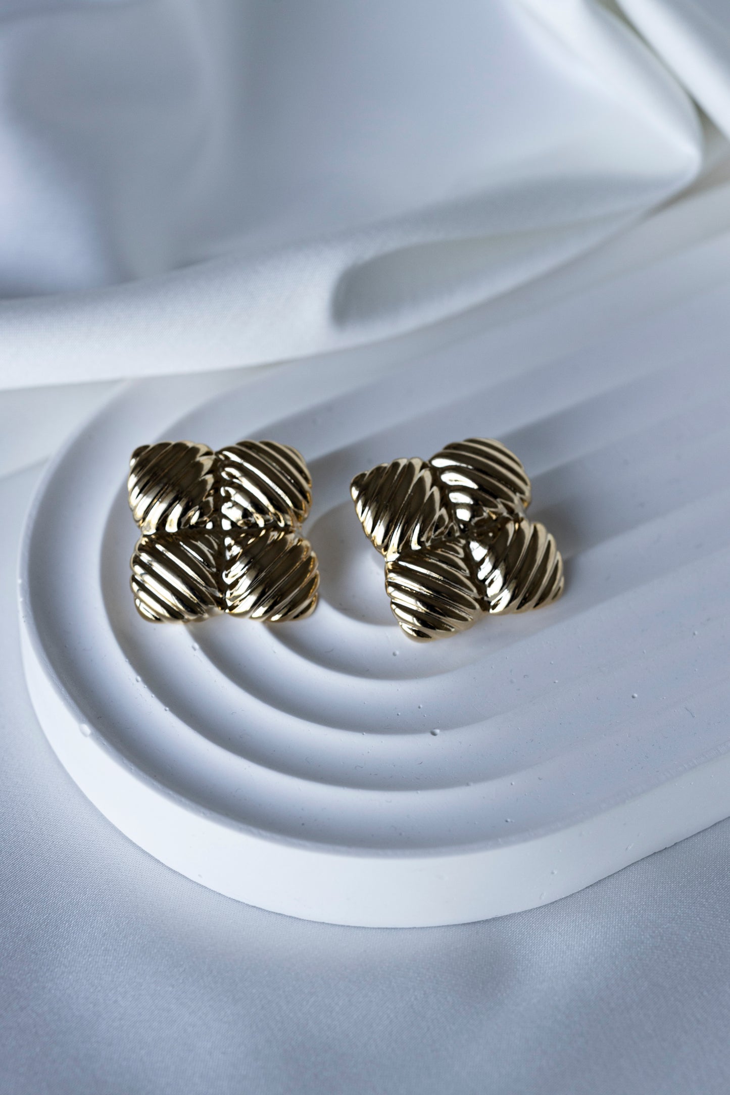 Gold Button Earrings