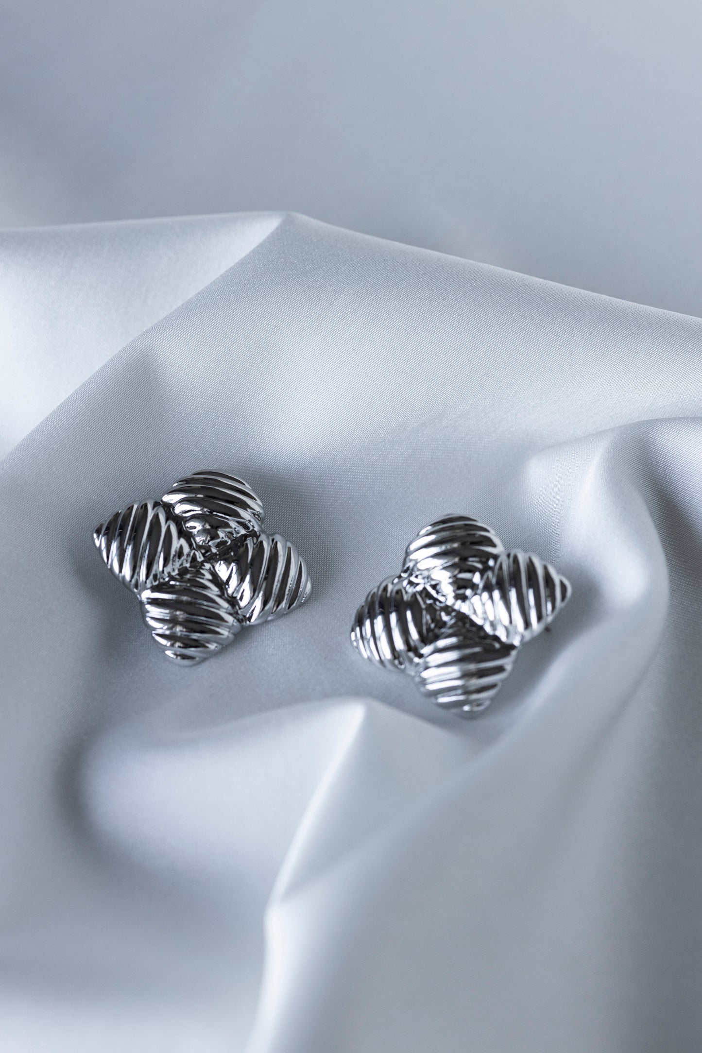 Silver Button Earrings