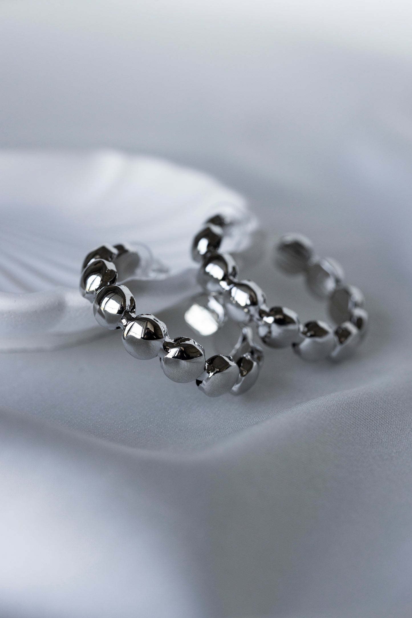 Silver Mirror Hoops