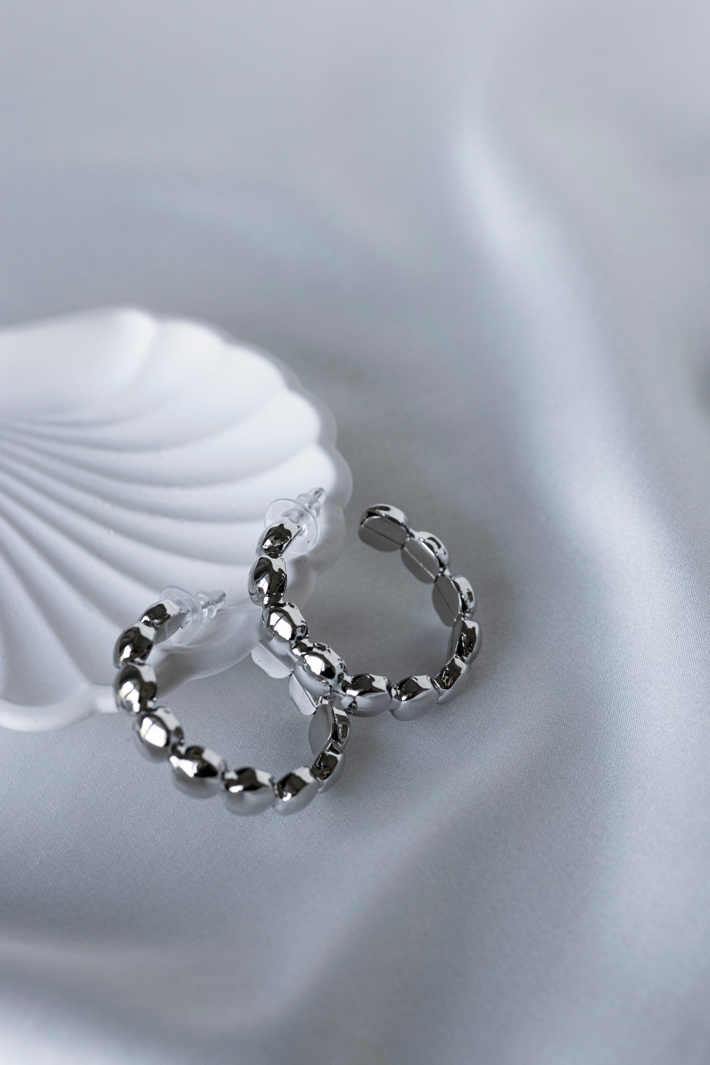 Silver Mirror Hoops