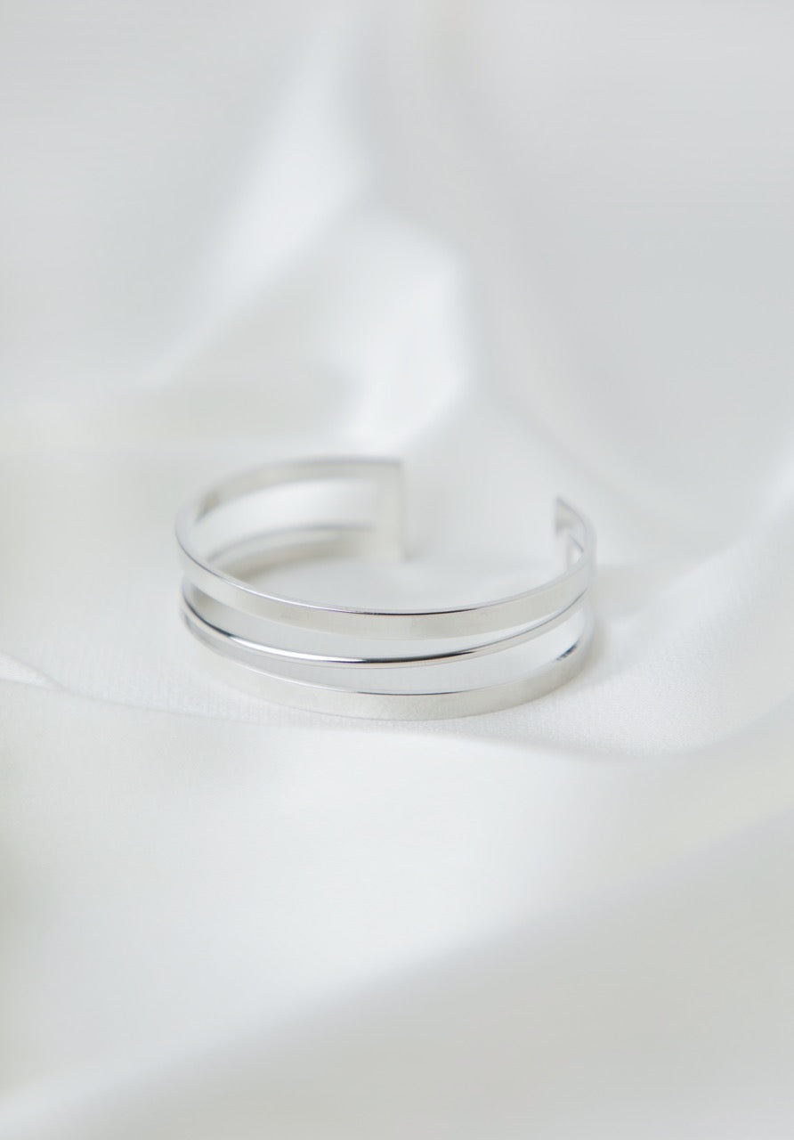 Silver Lines Cuff Bracelet