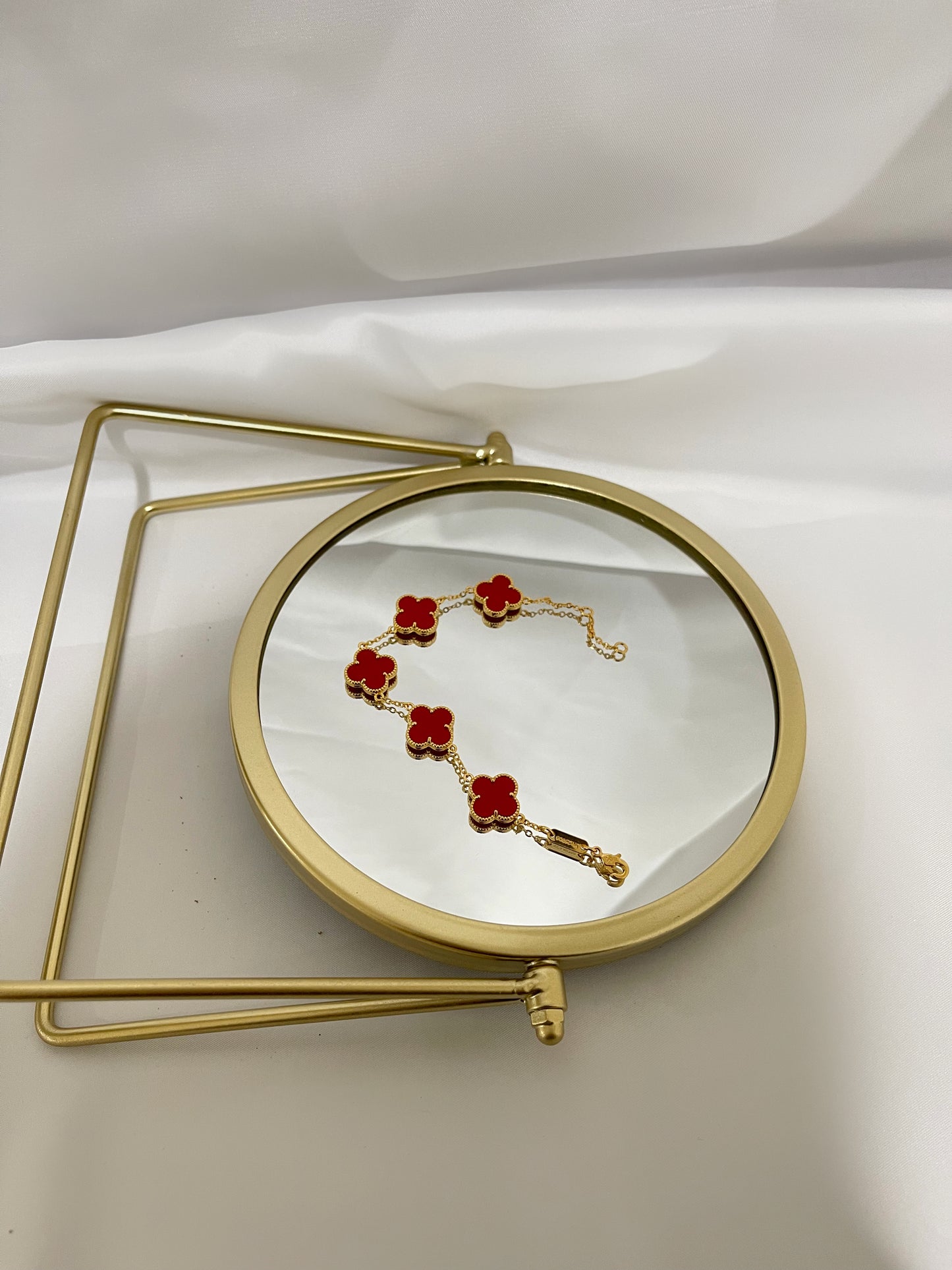 Red Four-Leaf Bracelet