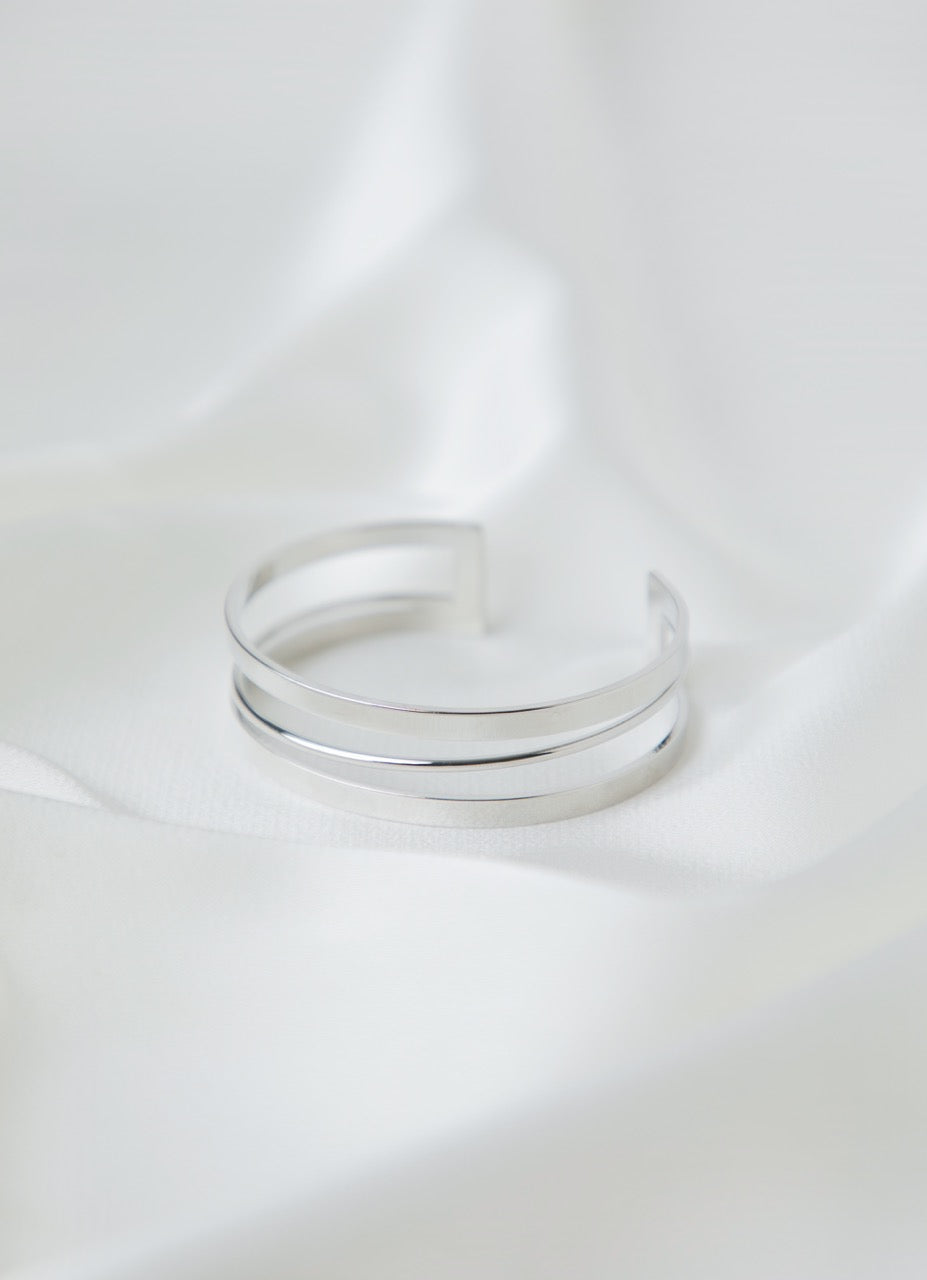 Silver Lines Cuff Bracelet